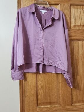 & Other Stories Relaxed Lilac Button-Front Blouse